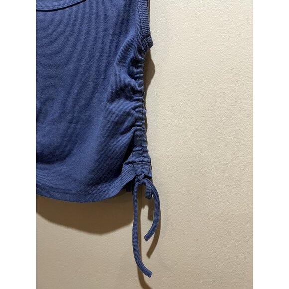 Shein Tank Crop Top Blue Ribbed ~ Size Small - Picture 2 of 6